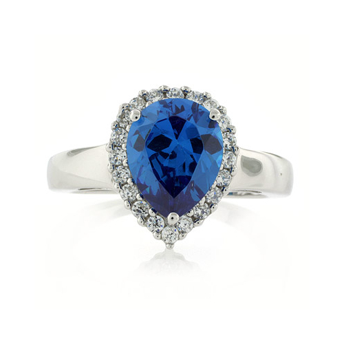 Anillo de Plata de Ley con Gema de Topacio Azul