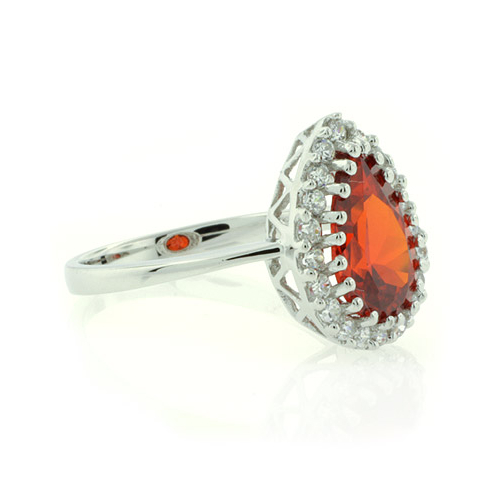 Anillo de Ópalo Cereza Mexicano en Plata .925