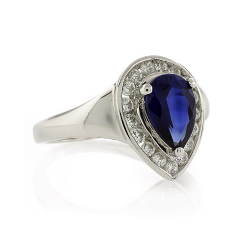 Anillo de Plata .925 con Zafiro Azul