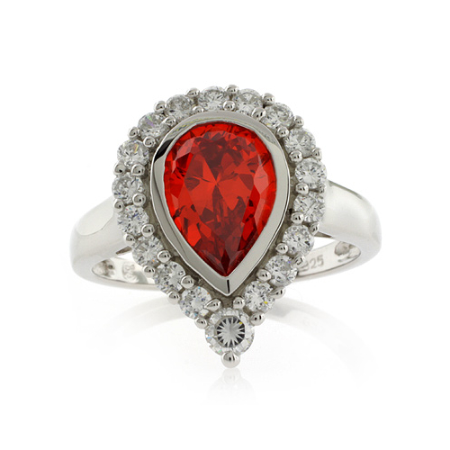 Anillo en Plata de Ley .925 con Ópalo de Fuego