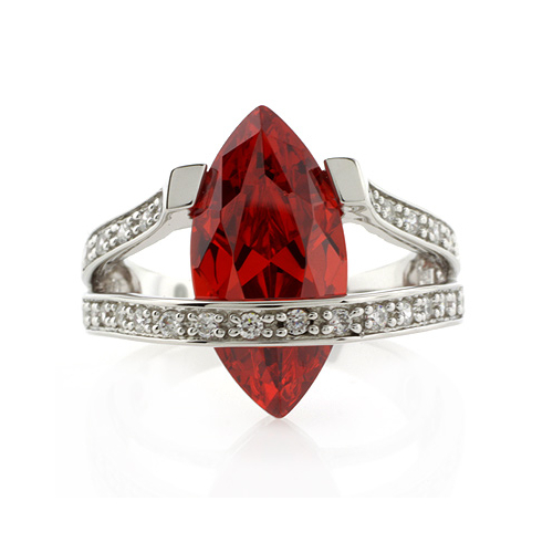 Anillo de Opalo Cereza en Plata de Ley