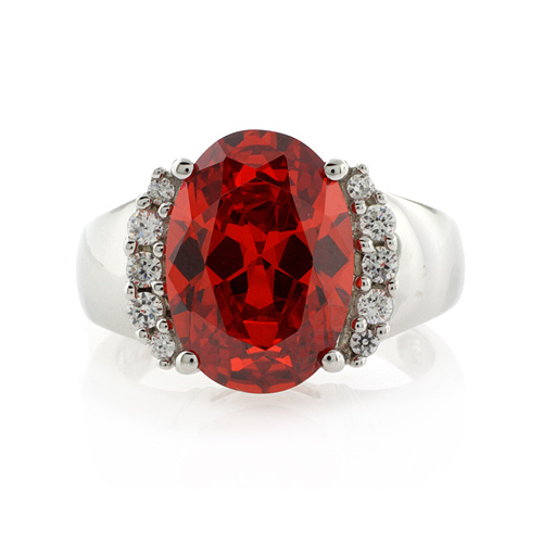 Anillo de Plata .925 con Opalo Rojo Cereza