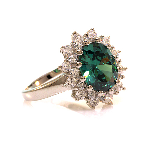 Anillo de Alejandrita Azul a Verde en Plata .925