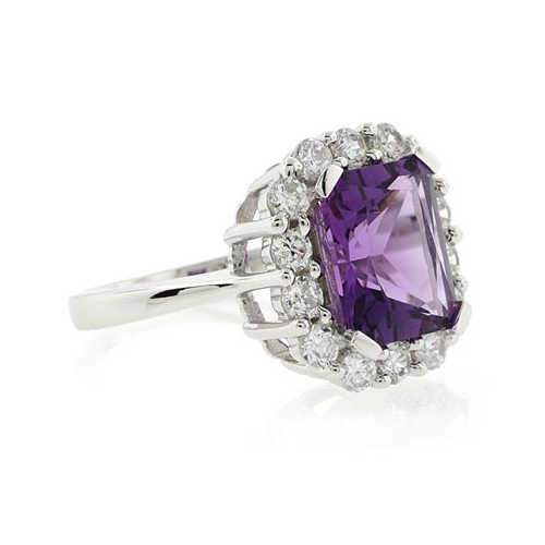 Emerald Cut Amethyst Ring