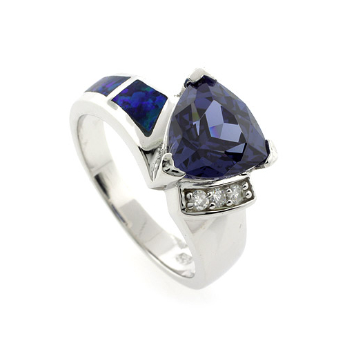 Anillo de Opalo y Tanzanita en Plata