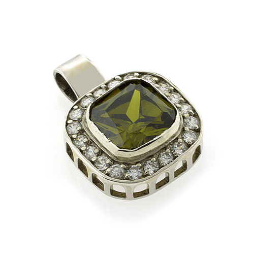 Dije de Plata .925 con Turmalina Verde
