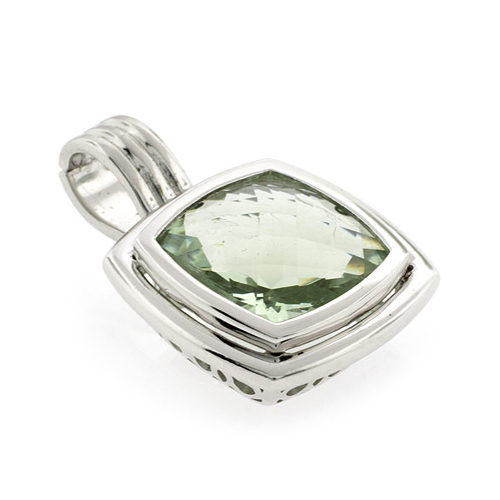 Dije de Plata Fina .925 con Amatista Verde