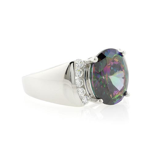 Anillo de Plata de Ley con Topacio Mistico
