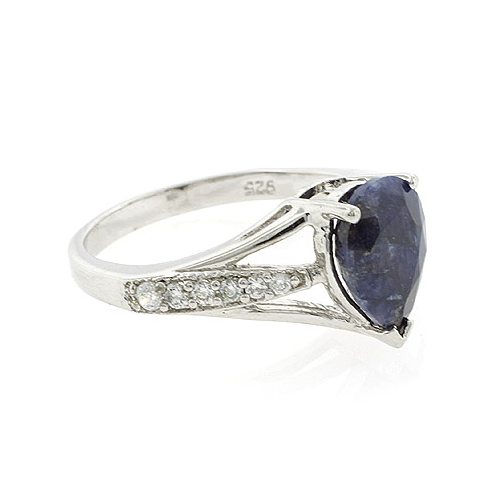 Anillo de Plata .925 con Zafiro Azul Genuino