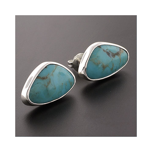 Aretes de Turquesa en Plata Fina .925