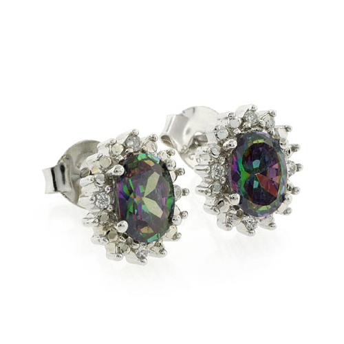 Aretes de Topacio Místico en Plata .925