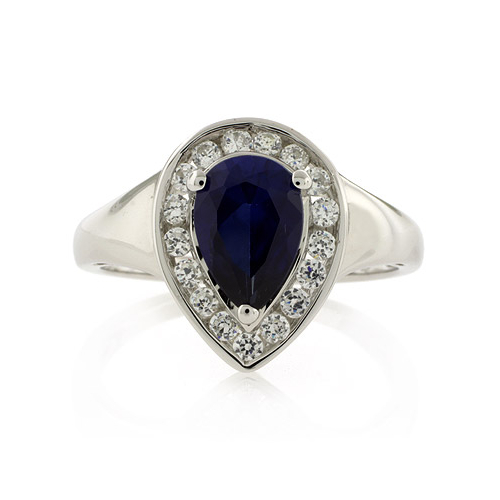 Anillo de Plata .925 con Zafiro Azul