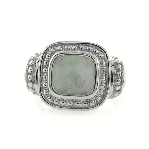 Aguamarina en Anillo de Plata .925