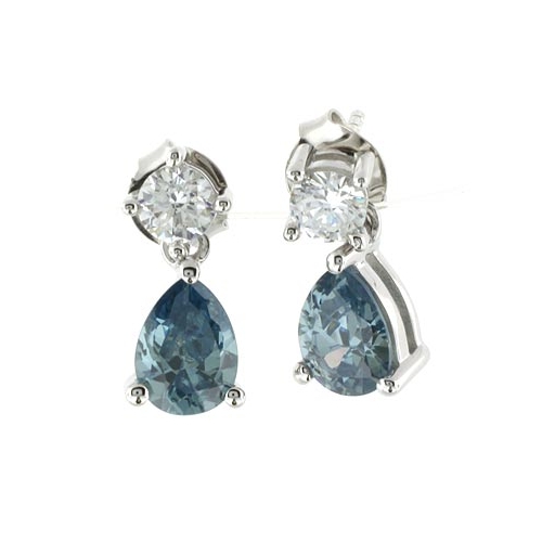 Aretes de Alejandrita ( Azul/Verde ) en Plata de Ley
