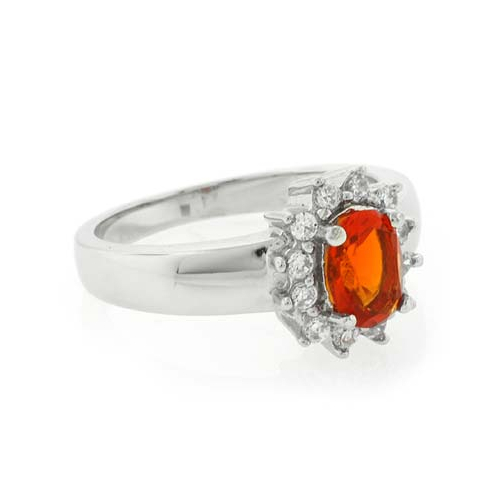 Hermoso Anillo de Plata con Ópalo de Fuego Genuino