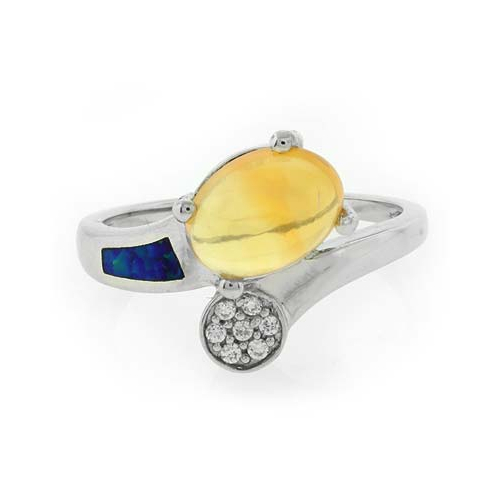 Anillo de Plata con Ópalo Auténtico