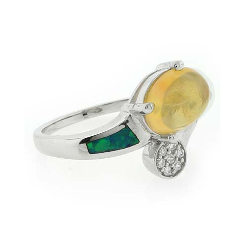 Anillo de Plata con Ópalo Auténtico