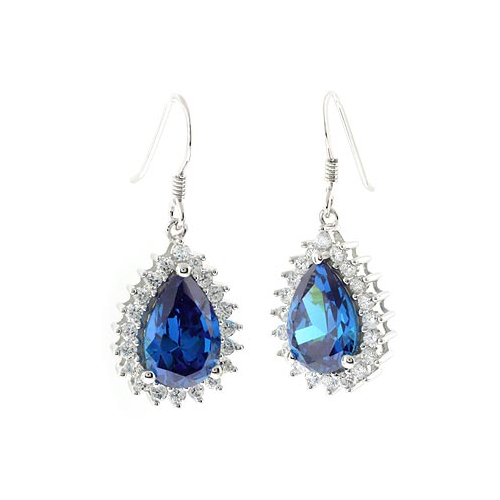 Aretes de Plata .925 con Gemas de Topacio Azul