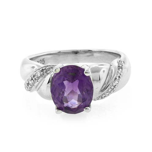 Elegante Anillo de Plata con Amatista Auténtica