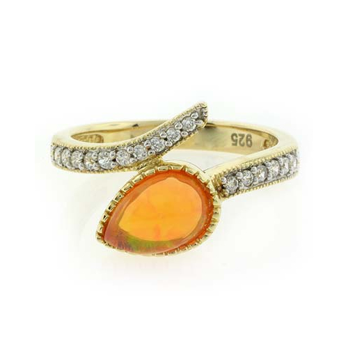 Anillo de Opalo en Plata con Chapa de Oro