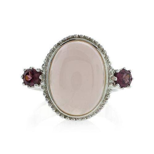 Hermoso Anillo de Plata con Jade y Amatista