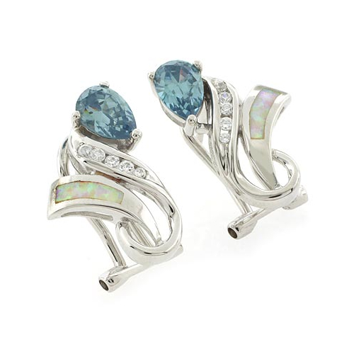 Aretes de Alejandrita Bicolor con Ópalo Blanco