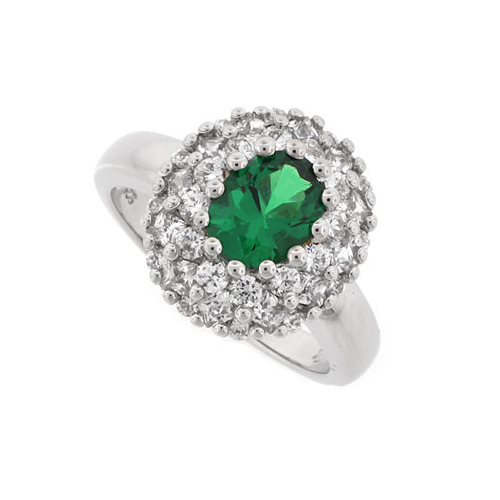 Anillo en Plata .925 y Esmeralda