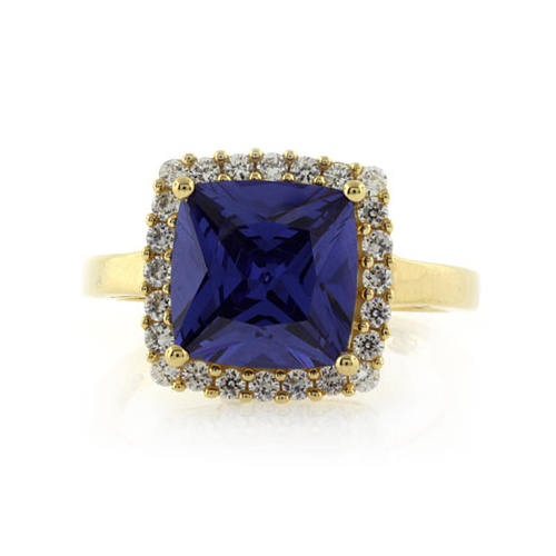 Anillo de Plata con Chapa de Oro y Tanzanita