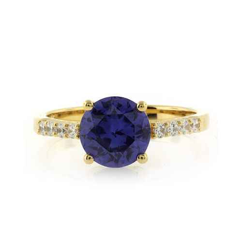 Hermoso Anillo de Plata con Chapa de Oro y Tanzanita