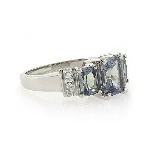 Anillo de Plata de Ley con 3 Joyas de Alejandrita