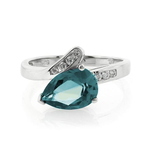 Anillo de Alejandrita Azul a Verde en Plata