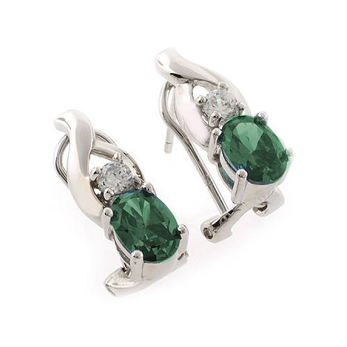 Aretes de Alejandrita ( Azul a Verde ) en Plata .925