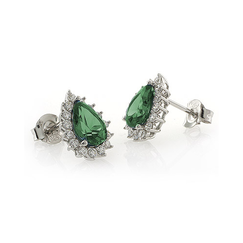 Aretes de Alejandrita Bicolor ( Azul/Verde ) en Plata de Ley