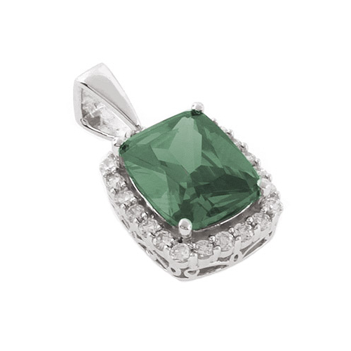 Dije de Plata de Ley con Alejandrita Bicolor ( Verde/Azul )