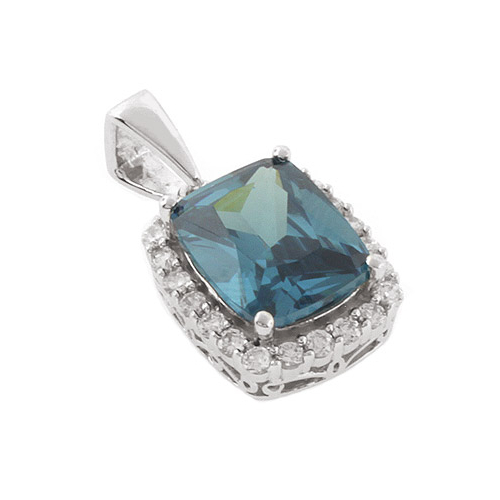 Dije de Plata de Ley con Alejandrita Bicolor ( Verde/Azul )