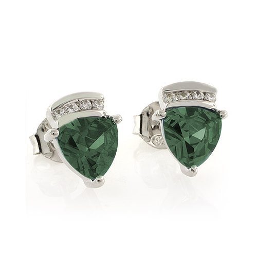 Aretes de Alejandrita ( Verde/Azul ) en Plata .925