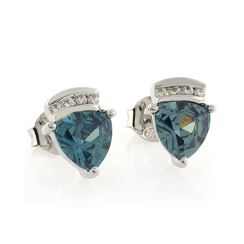 Aretes de Alejandrita ( Verde/Azul ) en Plata .925