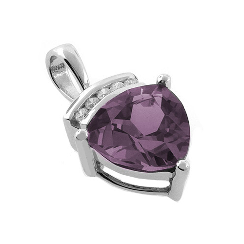 Dije de Plata de Ley con Alejandrita Bicolor ( Morado/Azul )