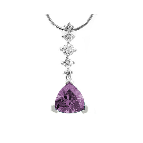 Blue Purple Color Changing Alexandrite Silver Pendant