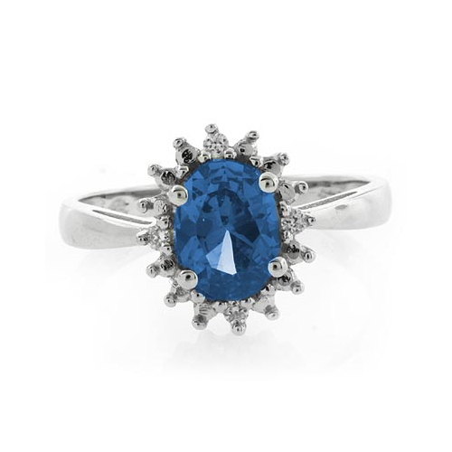 Elegante Anillo de Plata .925 con Topacio Azul