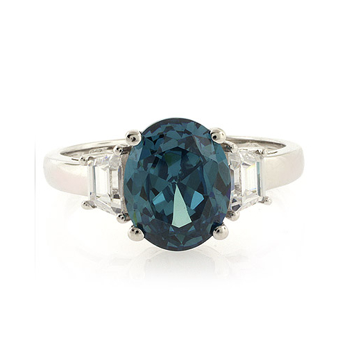 Anillo de Alejandrita ( Azul/Verde) en Plata .925