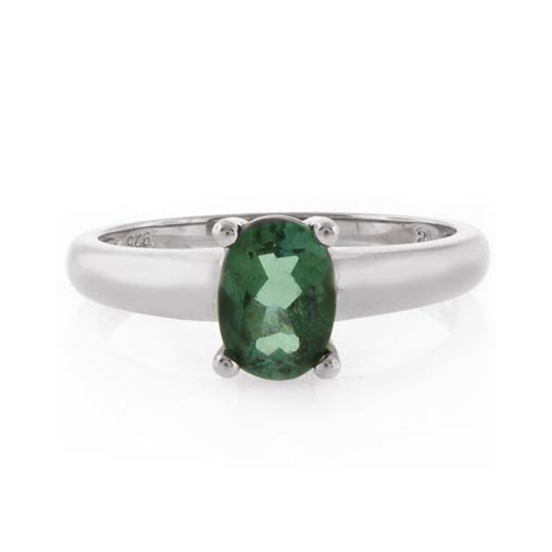Anillo de Plata de Ley con Turmalina Verde