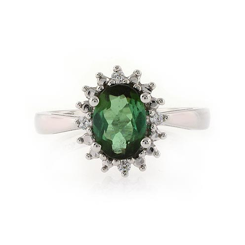 Anillo de Plata con una Gema de Turmalina Auténtica