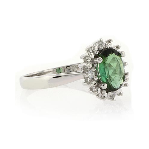 Anillo de Plata con una Gema de Turmalina Auténtica