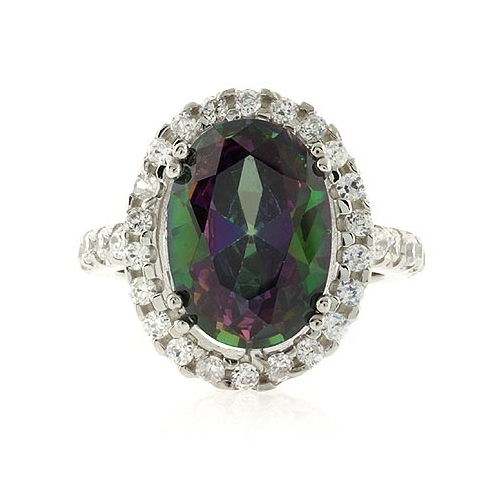 Anillo de Plata de Ley con Topacio Místico