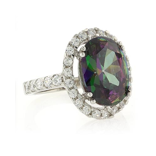 Anillo de Plata de Ley con Topacio Místico