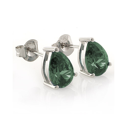 Aretes de Alejandrita Bicolor ( Verde/Azul ) en Plata de Ley