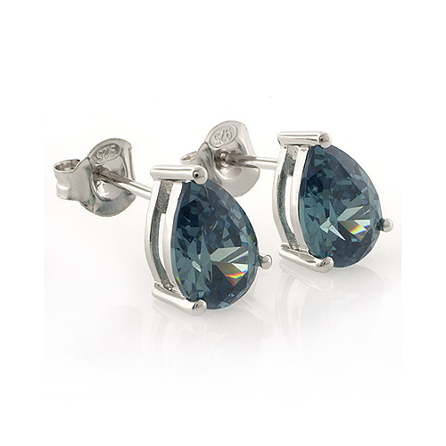 Aretes de Alejandrita Bicolor ( Verde/Azul ) en Plata de Ley