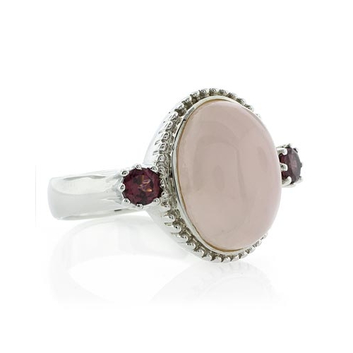 Hermoso Anillo de Plata con Jade y Amatista