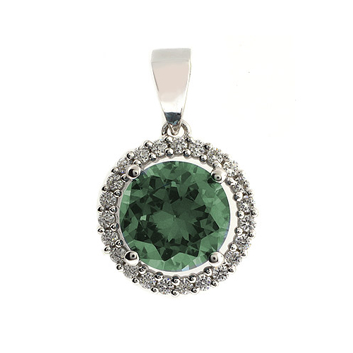 Dije de Plata de Ley con Alejandrita Bicolor ( Azul/Verde )